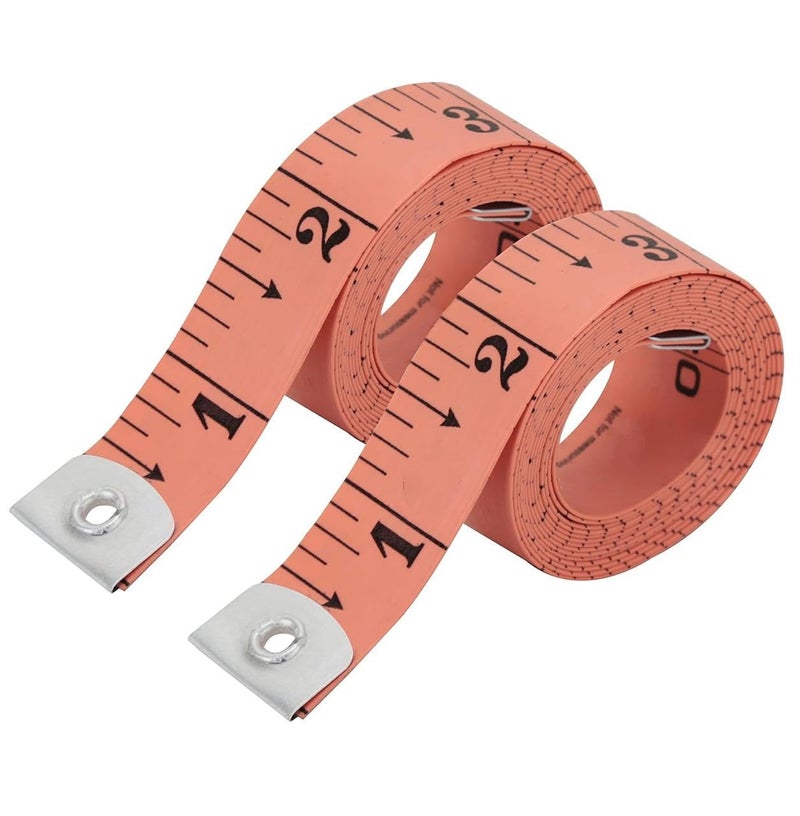 Shahi Soft Measuring Tape Flexible Vinyl Ruler with Double Scale for Body Measurement, Sewing, Tailoring, Crafts, Weight Loss & Medical Use 60-inch/150cm with Reverse Centimeter Scale (Peach 2 Pack) - Image 1